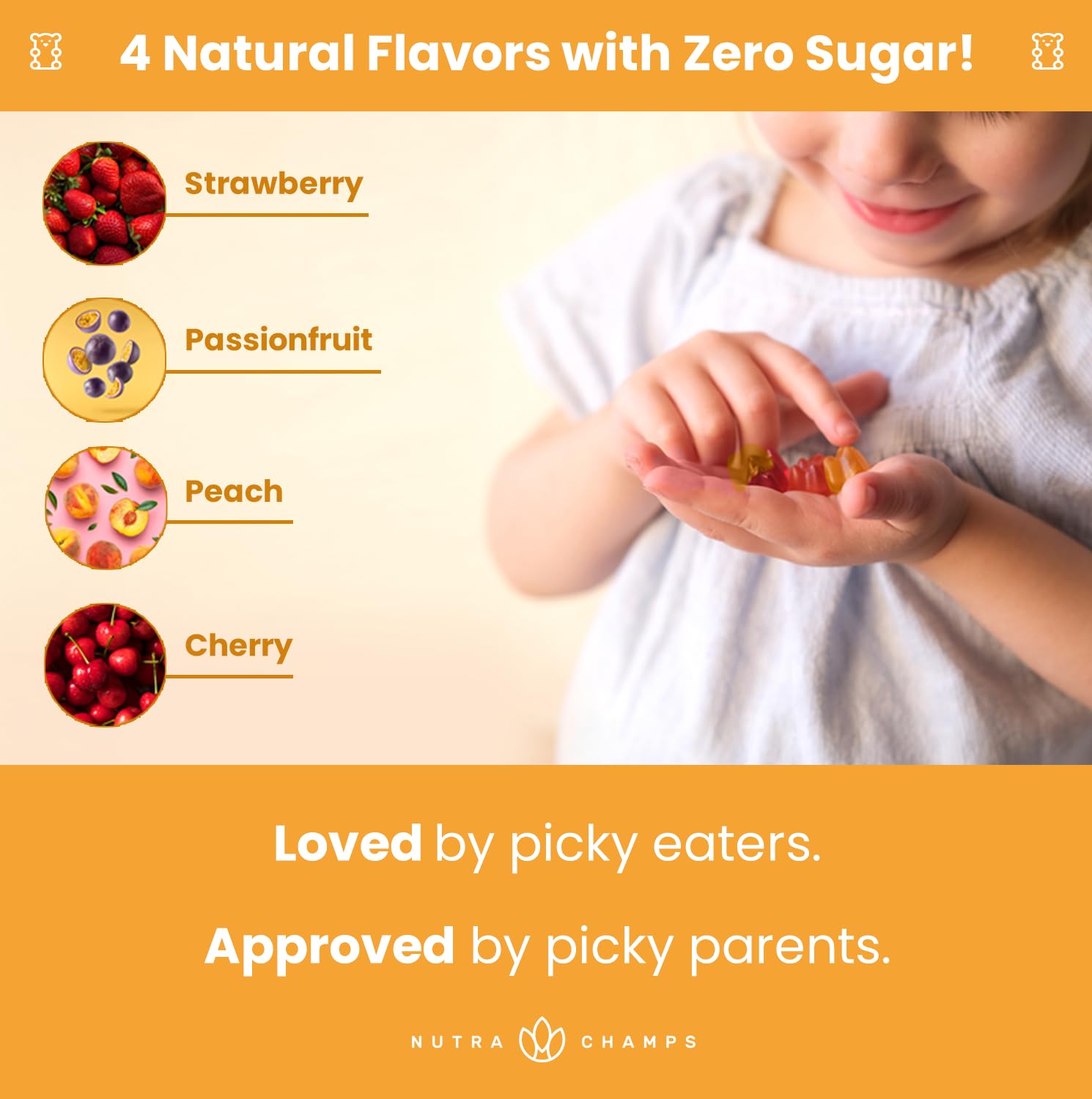 NutraChamps Kids Multivitamin Gummies nutritional information