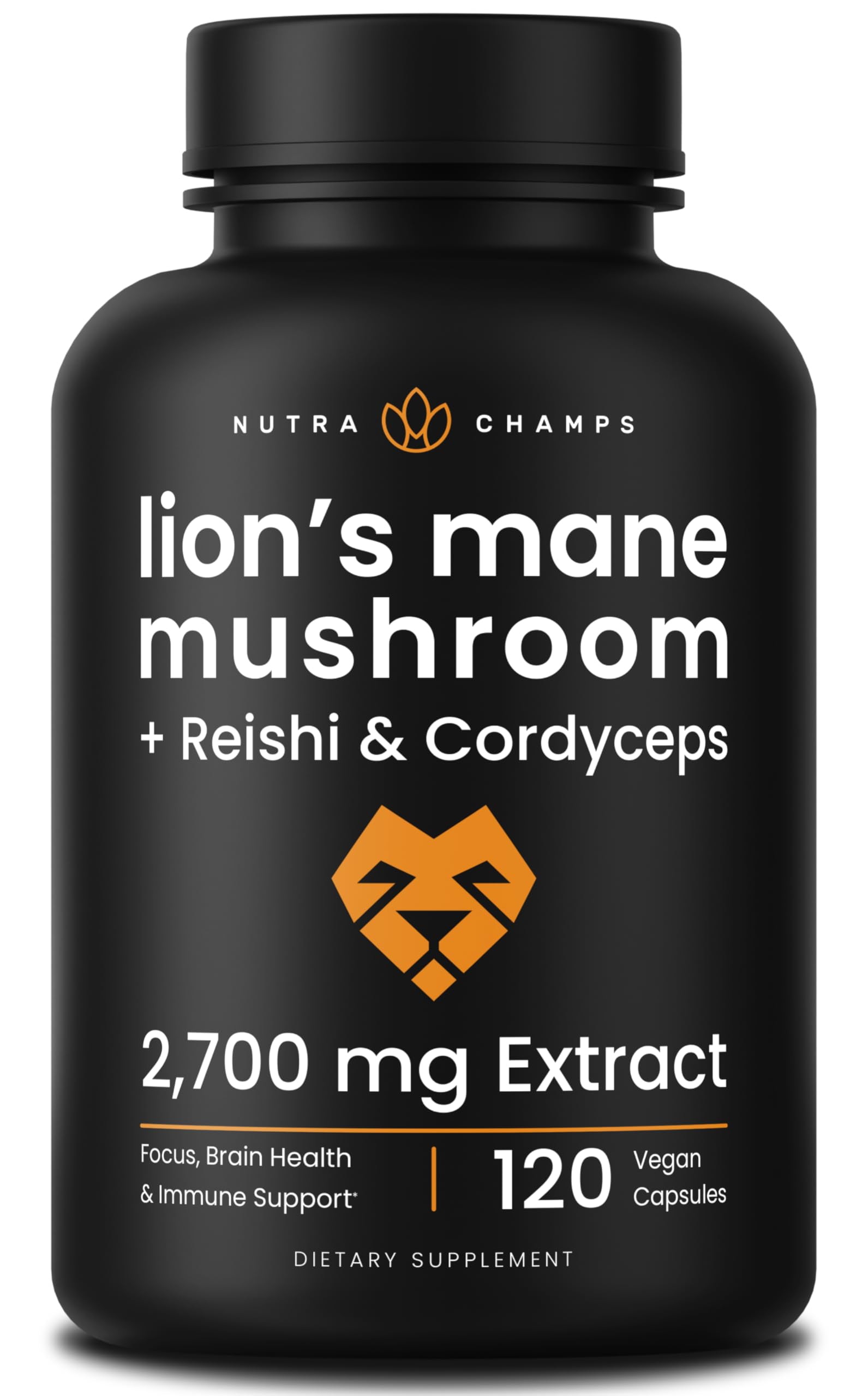 NutraChamps Lion's Mane Mushroom Capsules front view