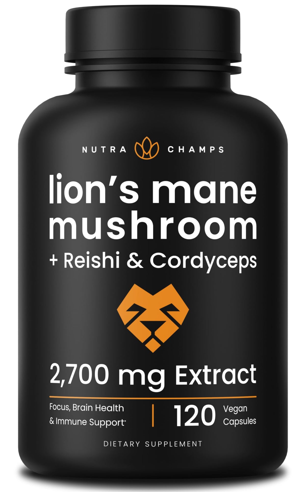 NutraChamps Lion's Mane Mushroom Capsules front view