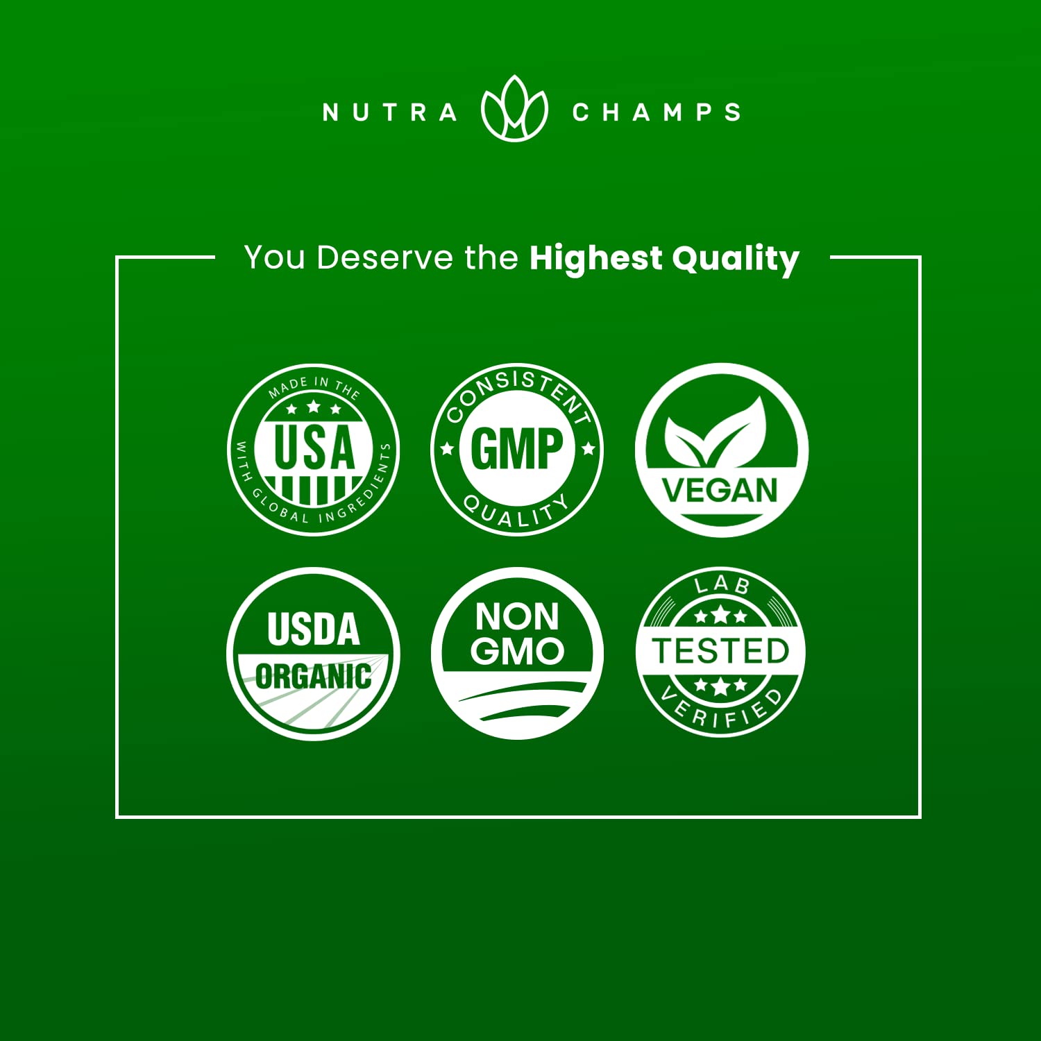 NutraChamps Lion's Mane Mushroom Capsules with organic ingredients