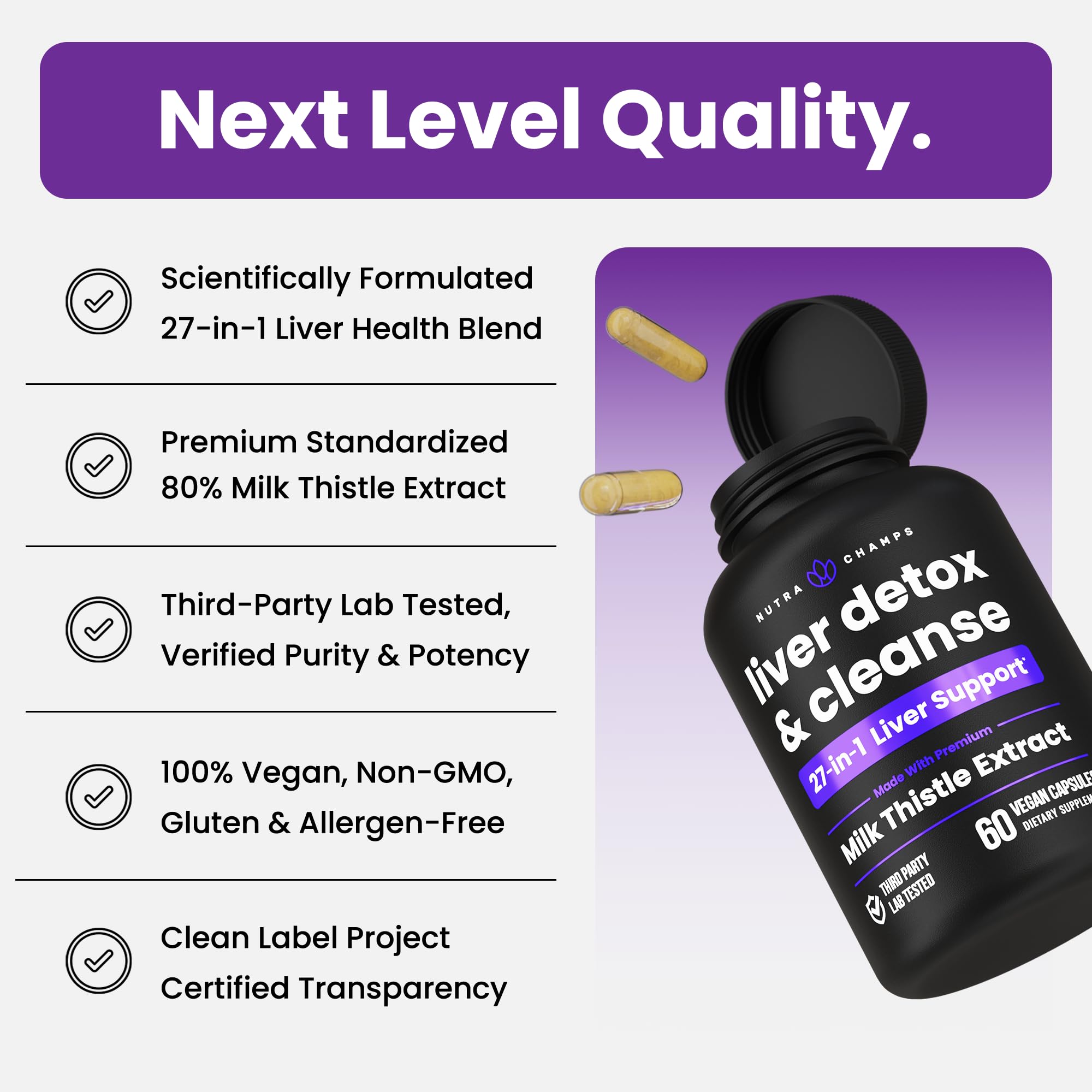 NutraChamps Liver Supplement 100g back view