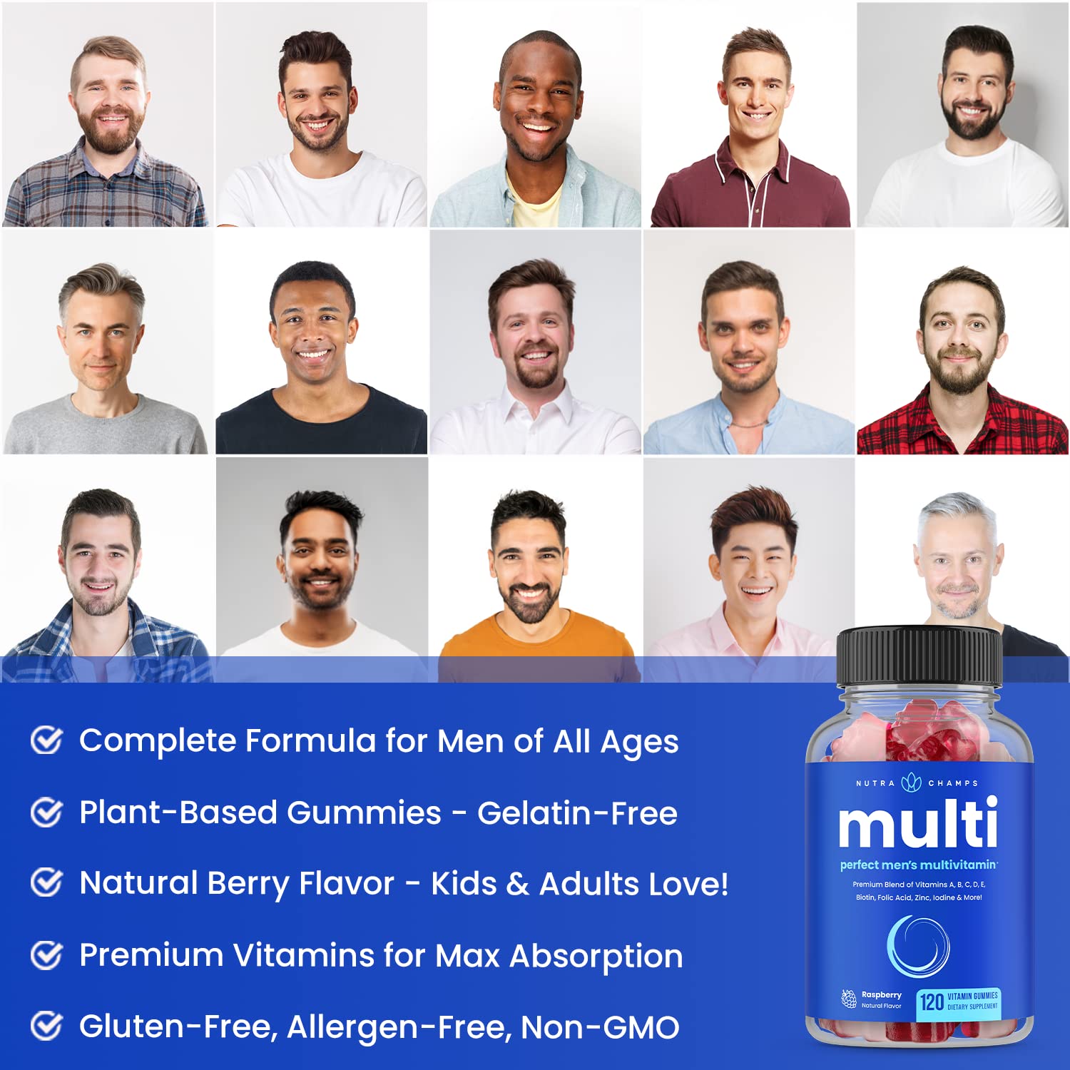 NutraChamps Men's Multi Gummies 299g nutritional information