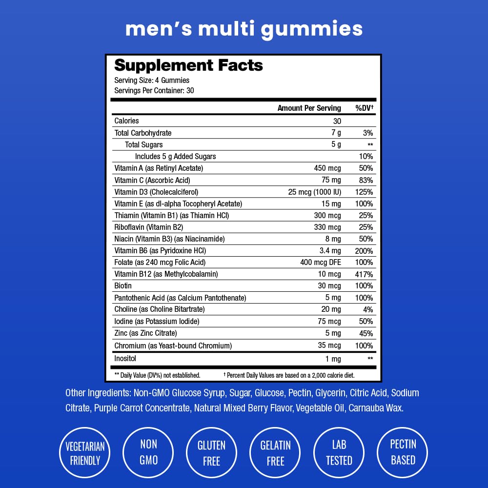 NutraChamps Men's Multi Gummies 299g packaging details