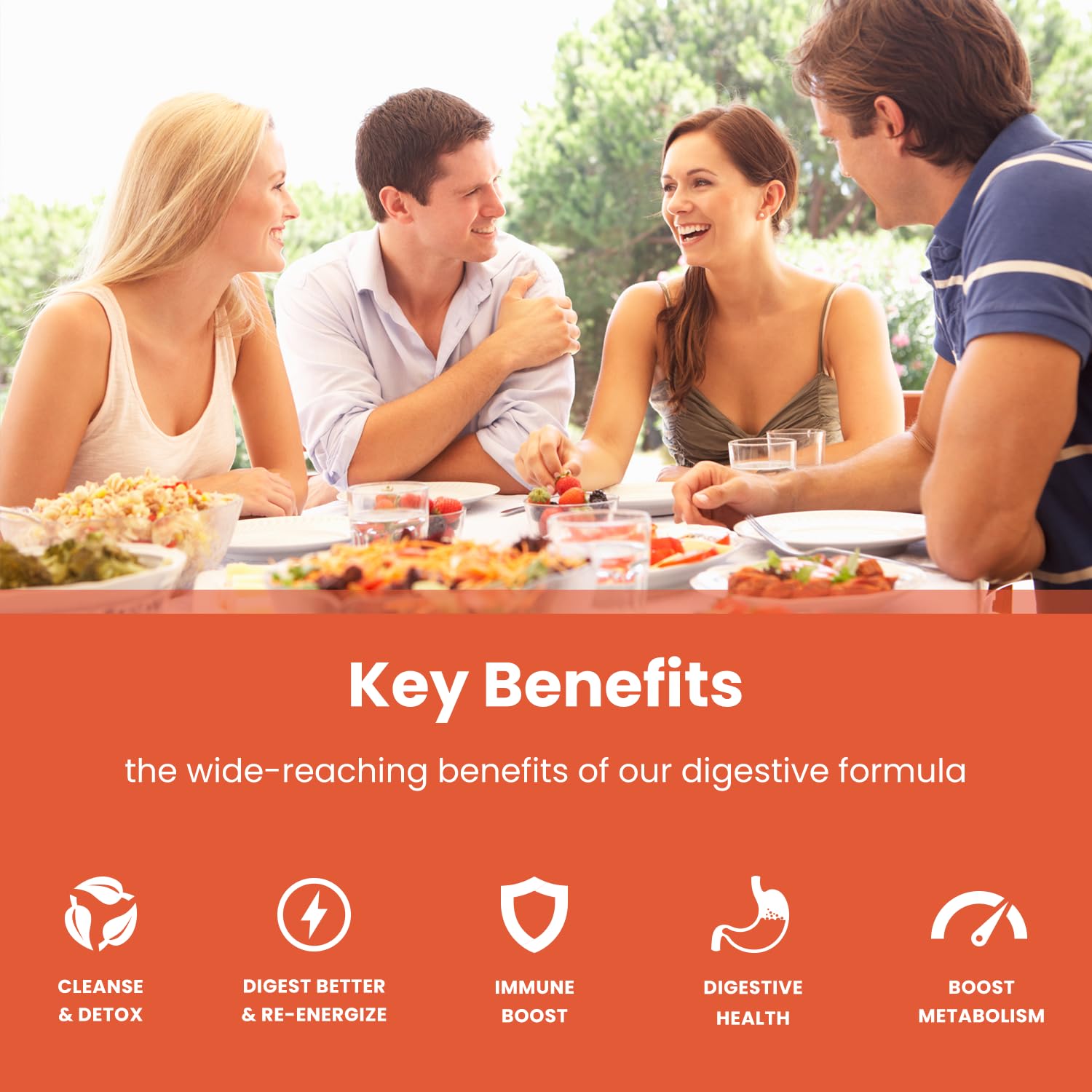 NutraChamps Multi-Enzyme Supplement with fresh vegetables