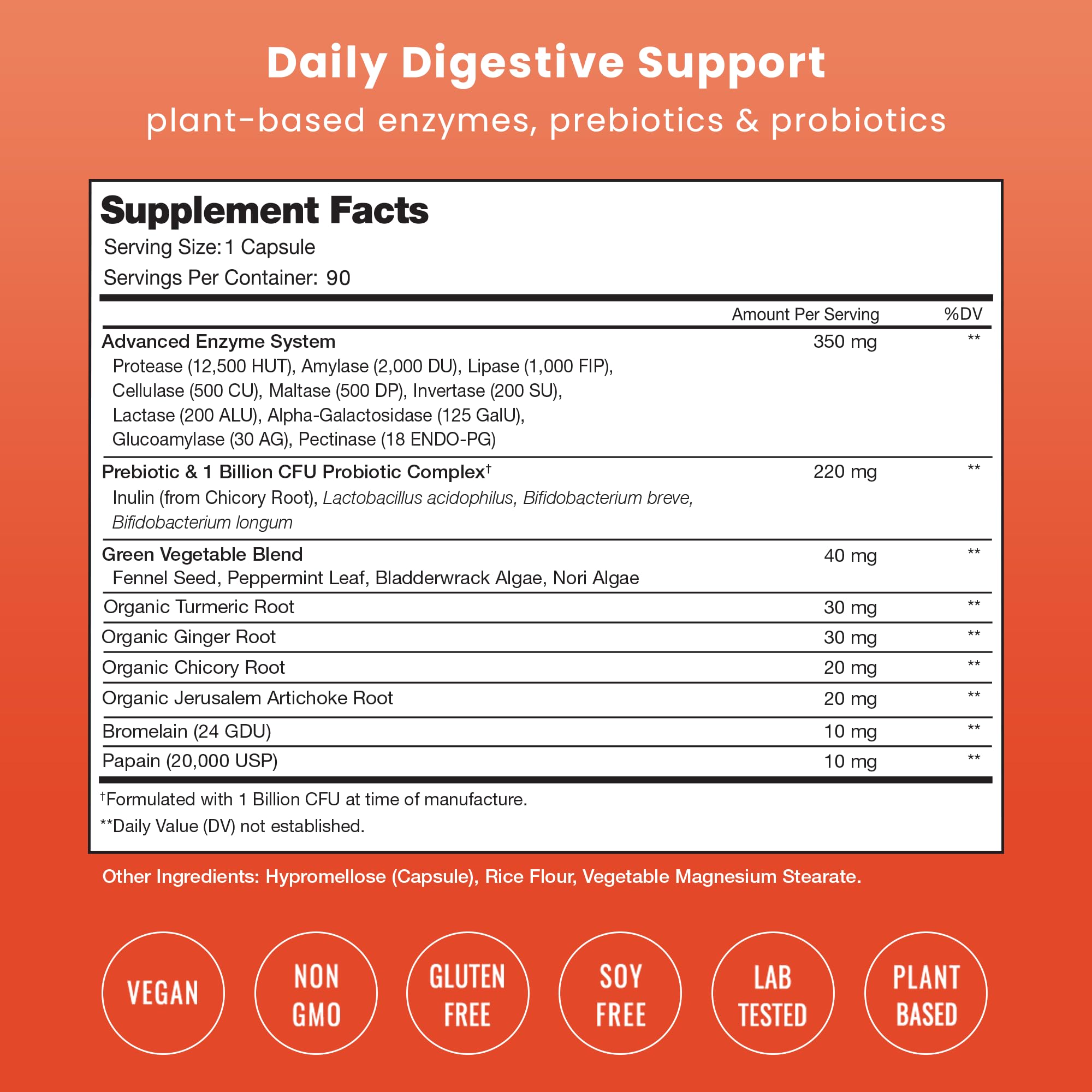 NutraChamps Multi-Enzymes 100g side view showing capsule