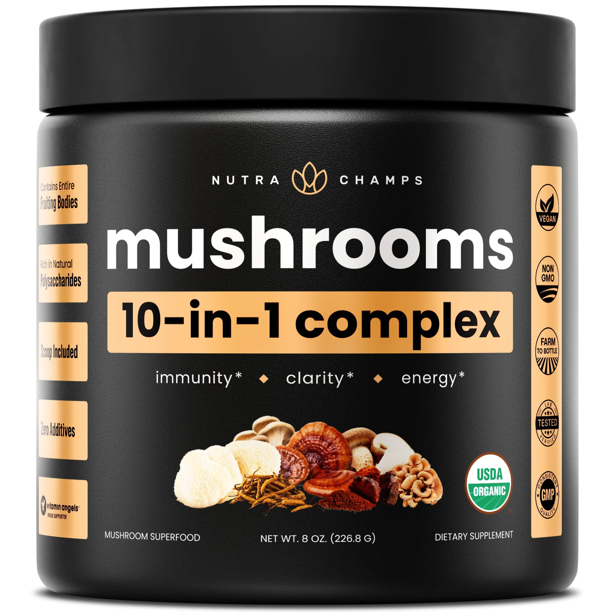 NutraChamps Mushroom Complex 250g front view