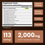NutraChamps Mushroom Complex 250g label close-up
