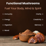 NutraChamps Mushroom Complex 250g mixed in a smoothie