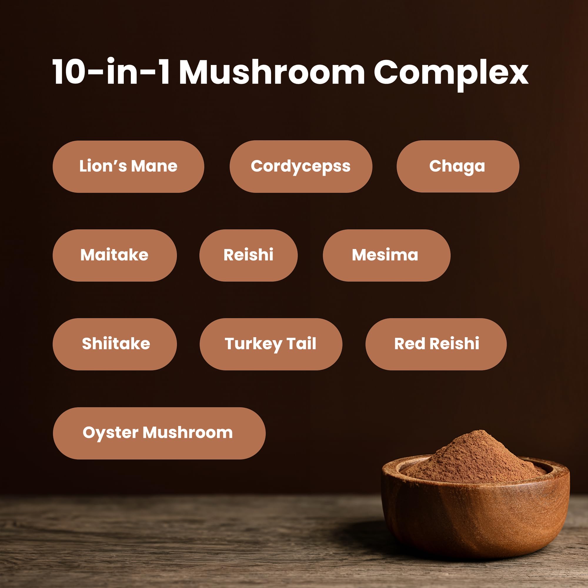 NutraChamps Mushroom Complex 250g nutritional information