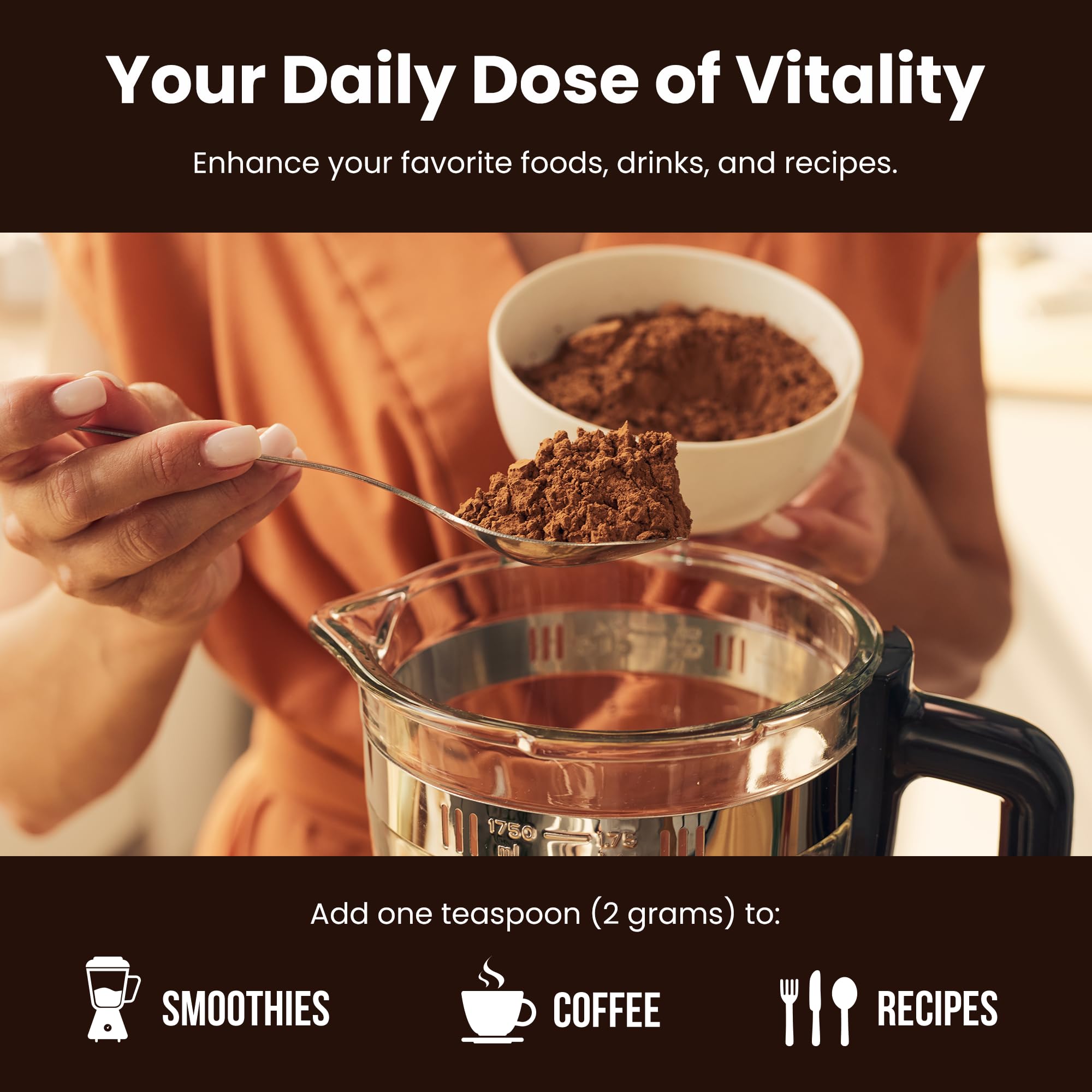 NutraChamps Mushroom Complex 250g with coffee