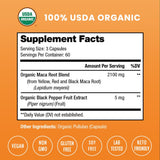 NutraChamps Organic Maca Capsules 180 count side view