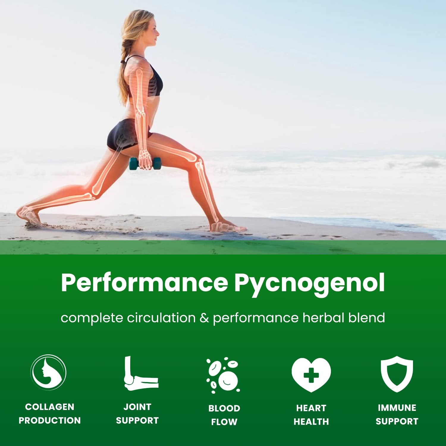 NutraChamps Pycnogenol Capsules on a wooden table