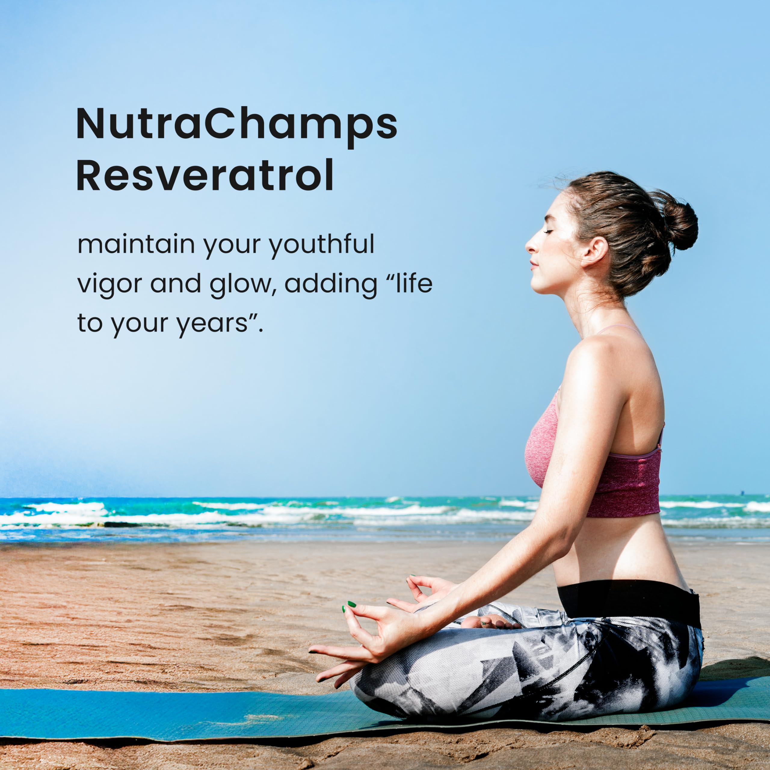 NutraChamps Resveratrol 1200mg supplement side view
