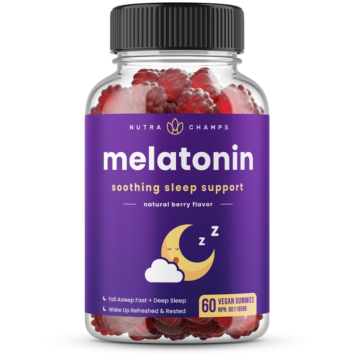 NutraChamps Sleep Gummies 60 count bottle front view