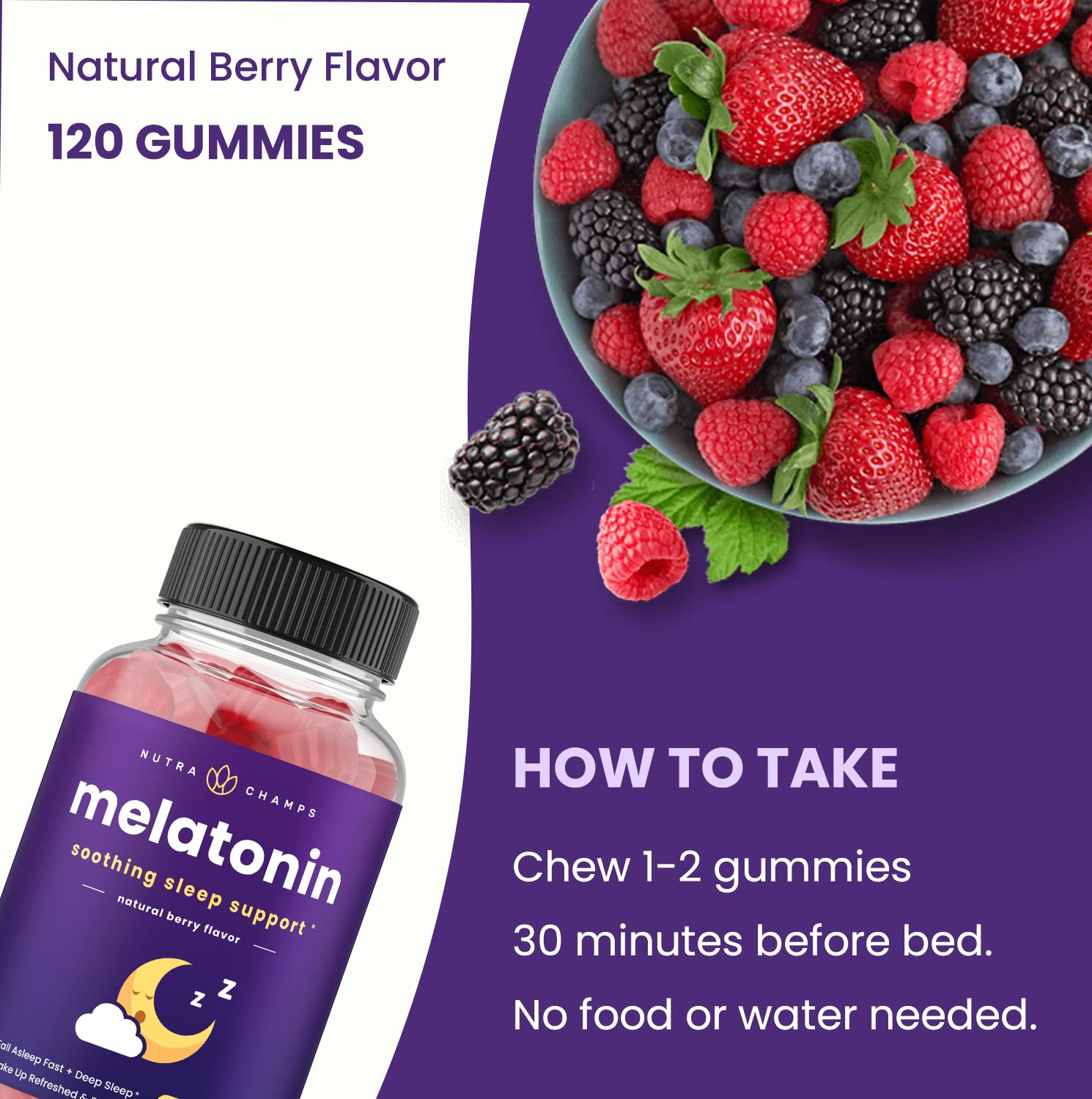 NutraChamps Sleep Gummies on a wooden table