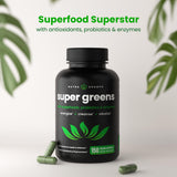 NutraChamps Super Greens Capsules bottle side view