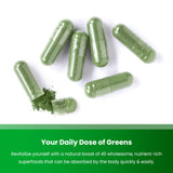NutraChamps Super Greens Capsules showing serving size