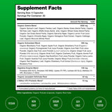NutraChamps Super Greens Capsules with a measuring spoon