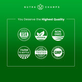 NutraChamps Super Greens Powder 590g on a kitchen counter