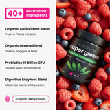 NutraChamps Super Greens Powder ingredients list on packaging