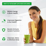 NutraChamps Super Greens Spirulina Powder mixed in a glass