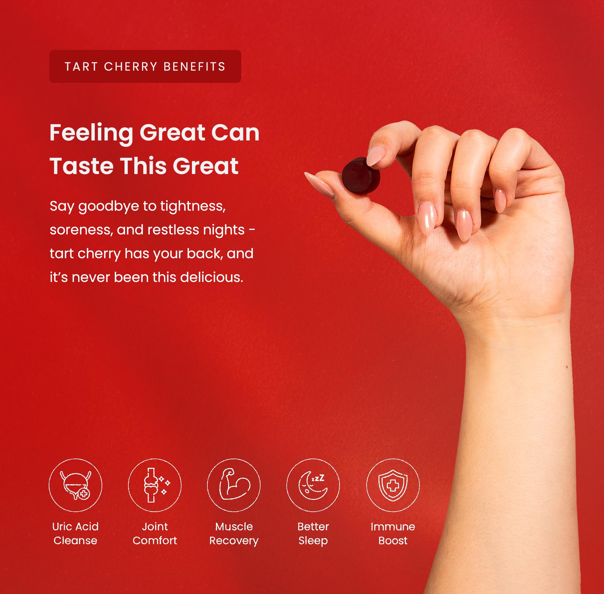 NutraChamps Tart Cherry Gummies with celery seed extract close-up