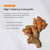 NutraChamps Turmeric Curcumin 1500mg supplement side view