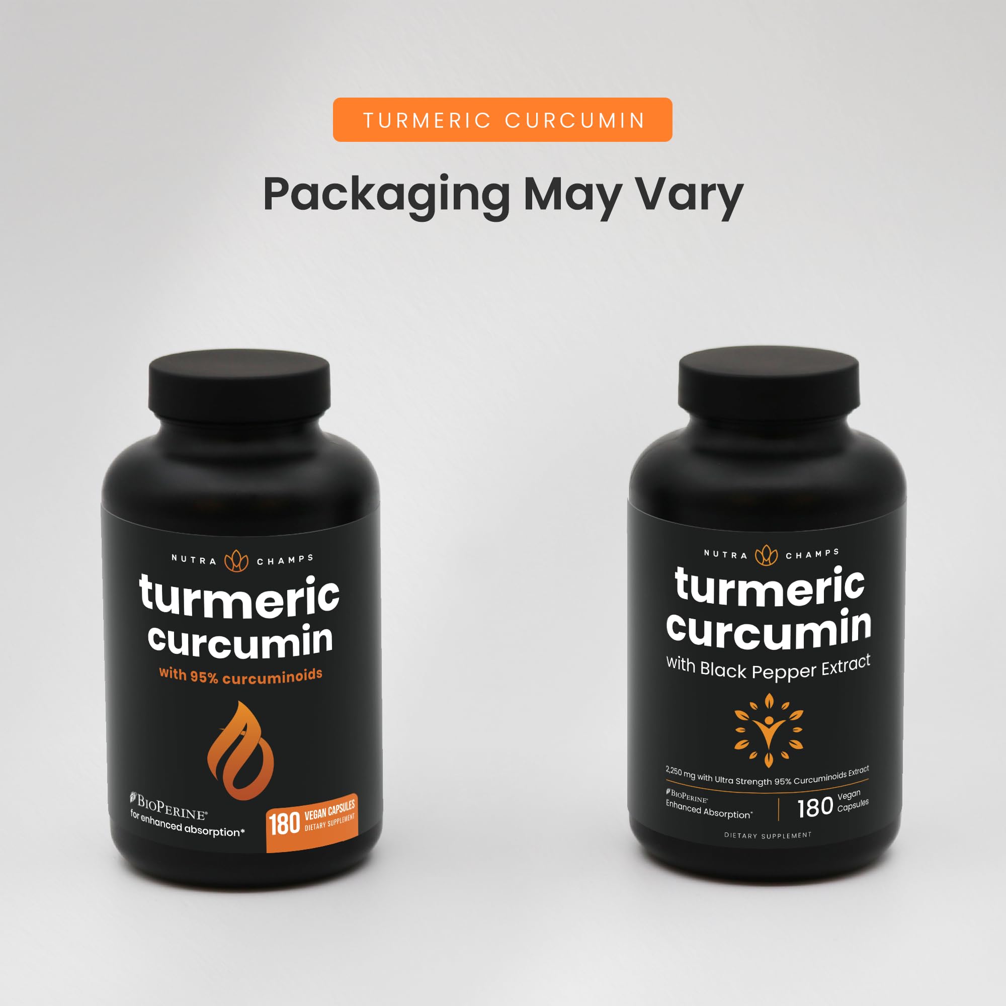NutraChamps Turmeric Curcumin 1500mg supplement with measuring spoon