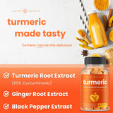 NutraChamps Turmeric Gummies displayed on a wooden surface