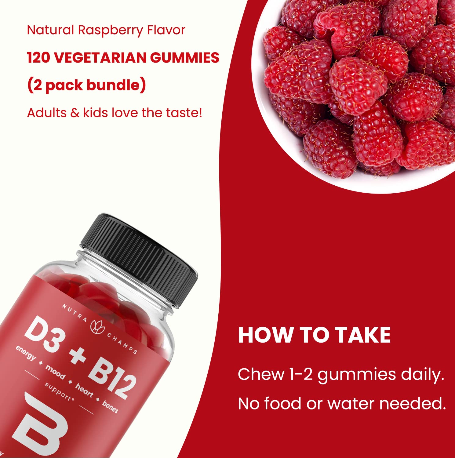 NutraChamps Vitamin D3 + B12 Gummies in a lifestyle setting