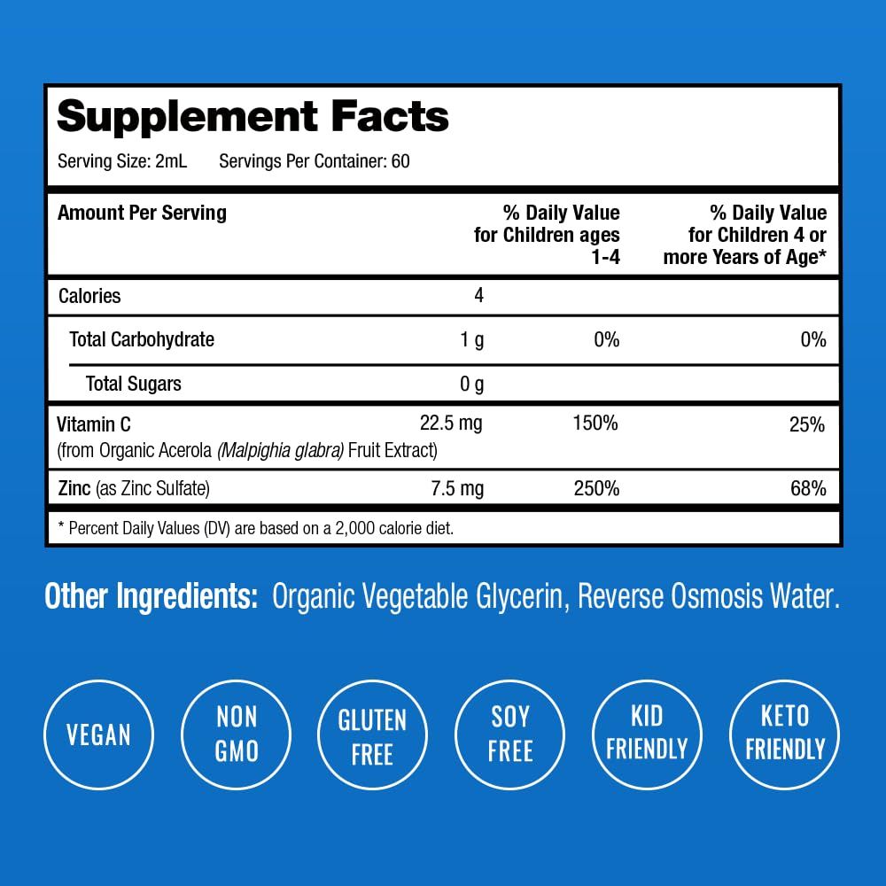 NutraChamps Zinc Drops with Vitamin C label