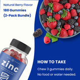 NutraChamps Zinc Gummies nutritional information on packaging