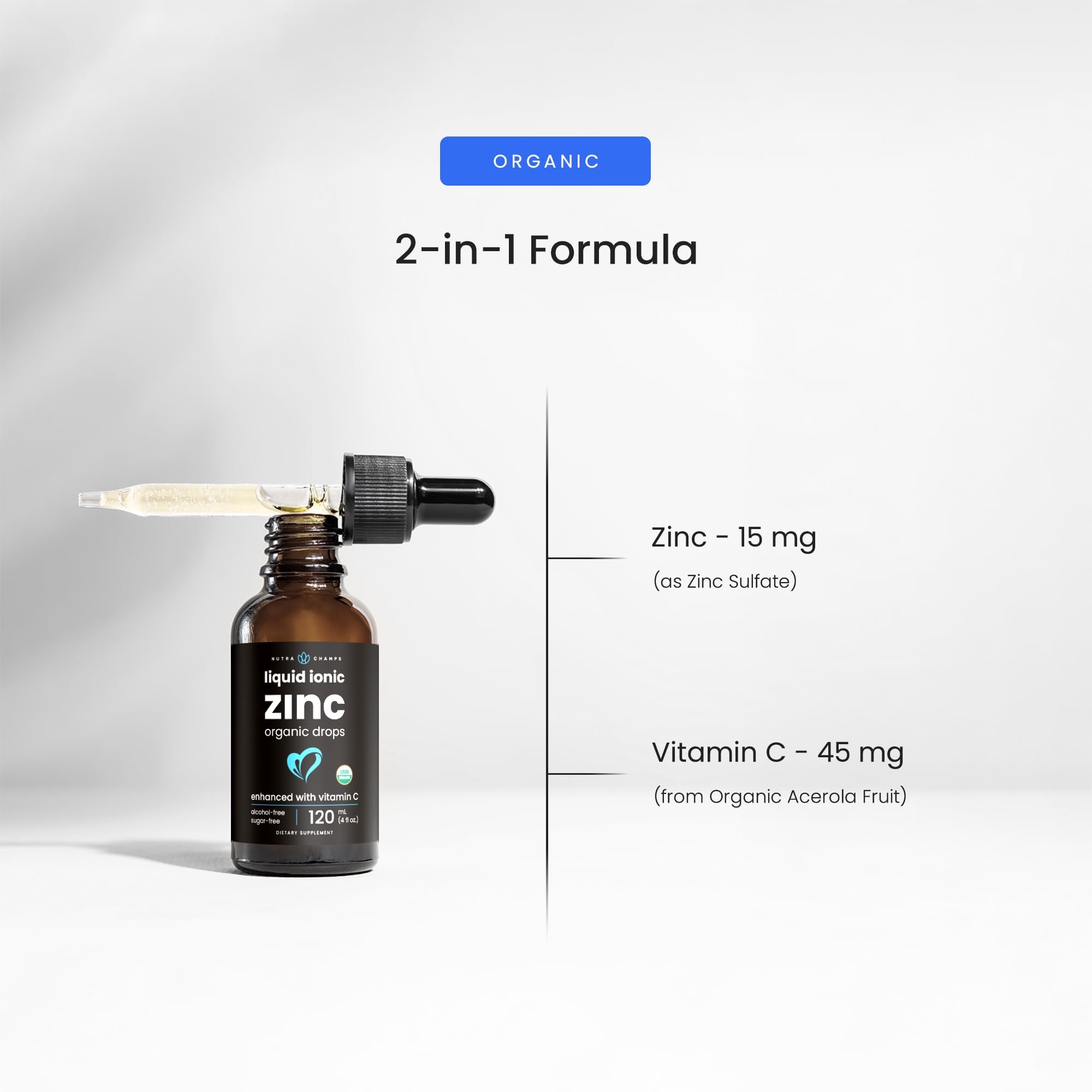 NutraChamps Zinc Liquid Drops 113g in lifestyle setting
