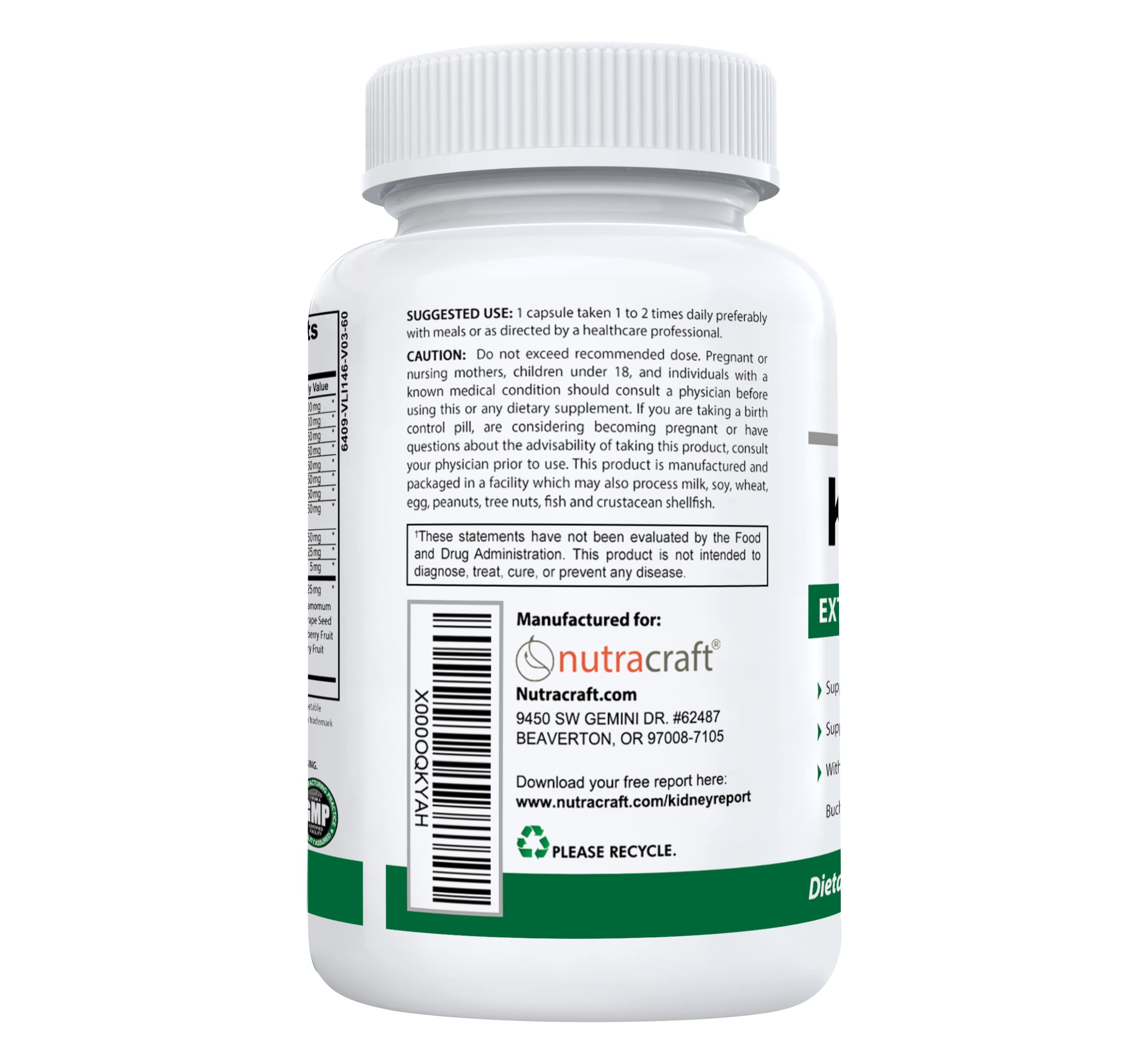 Nutracraft KidneyKind capsules on a wooden surface