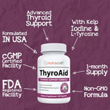 Nutracraft ThyroAid supplement bottle with label details
