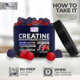 NUTRAFLUS Creatine Gummies on a gym bench with weights