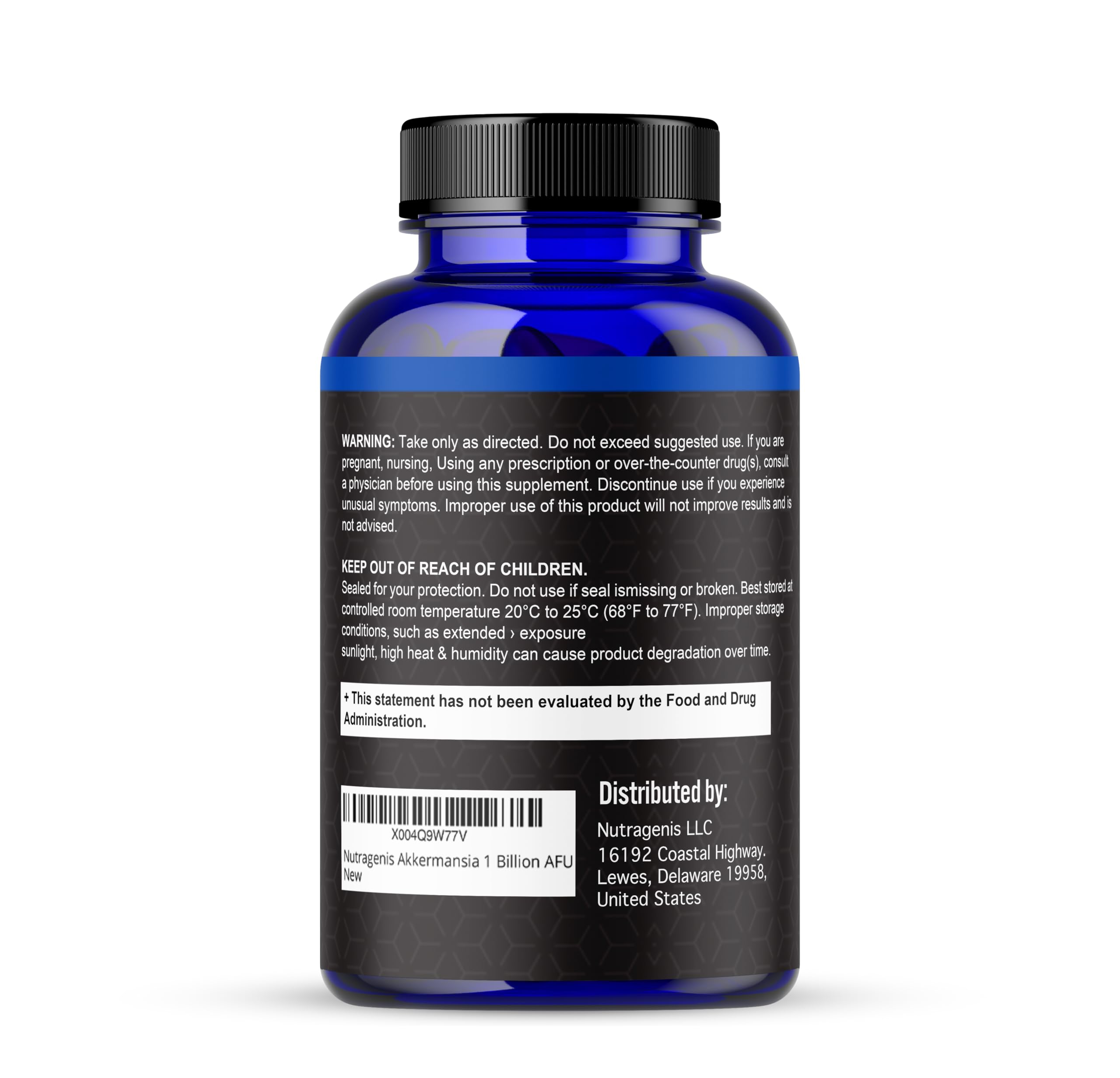 Nutragenis Advanced Akkermansia Probiotic with a glass of water