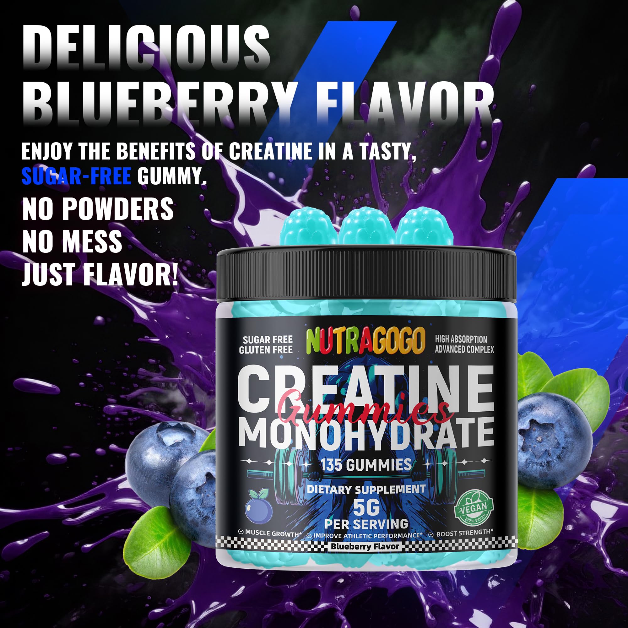 NUTRAGOGO Creatine Monohydrate Gummies lifestyle scene with active person