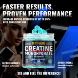 NUTRAGOGO Creatine Monohydrate Gummies opened bottle with gummies visible