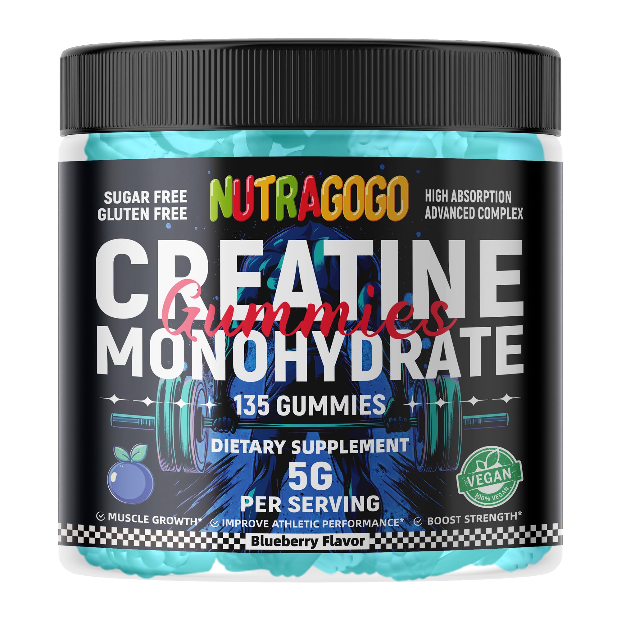 NUTRAGOGO Creatine Monohydrate Gummies serving size display