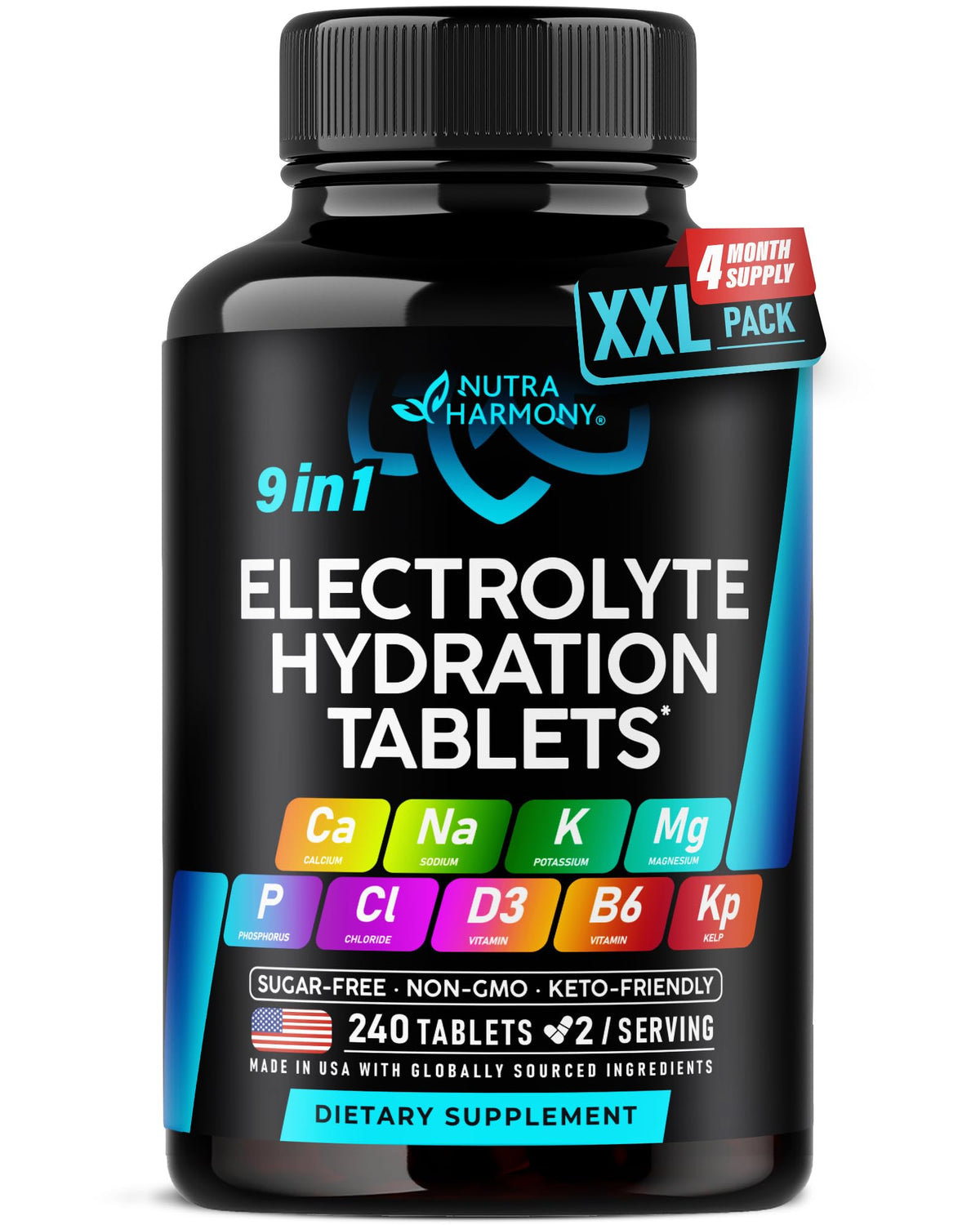 NUTRAHARMONY 9-in-1 Electrolyte Tablets front view