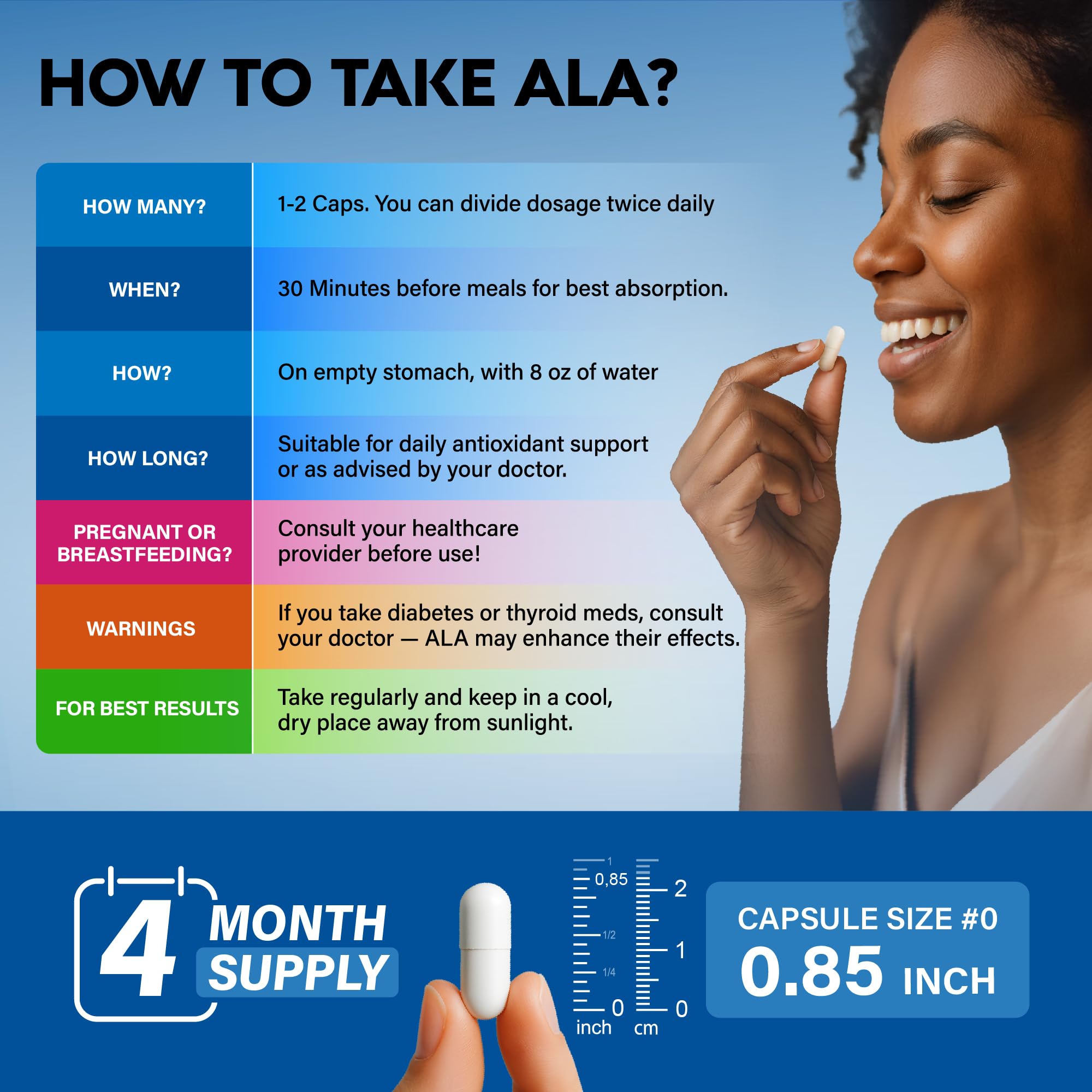 NUTRAHARMONY Alpha Lipoic Acid 600 mg capsules with measuring spoon