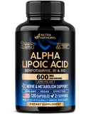 NUTRAHARMONY Alpha Lipoic Acid 600mg supplement bottle front view