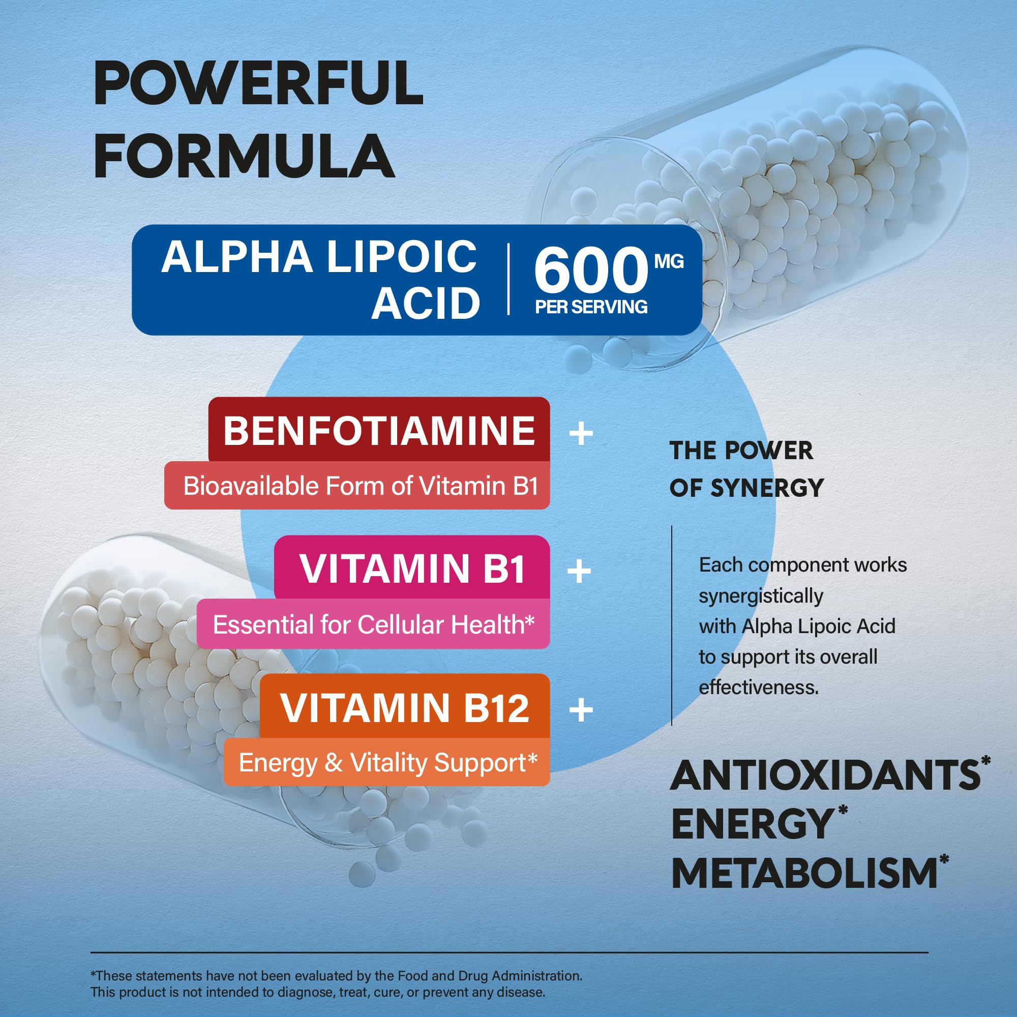 NUTRAHARMONY Alpha Lipoic Acid 600mg supplement ingredients list