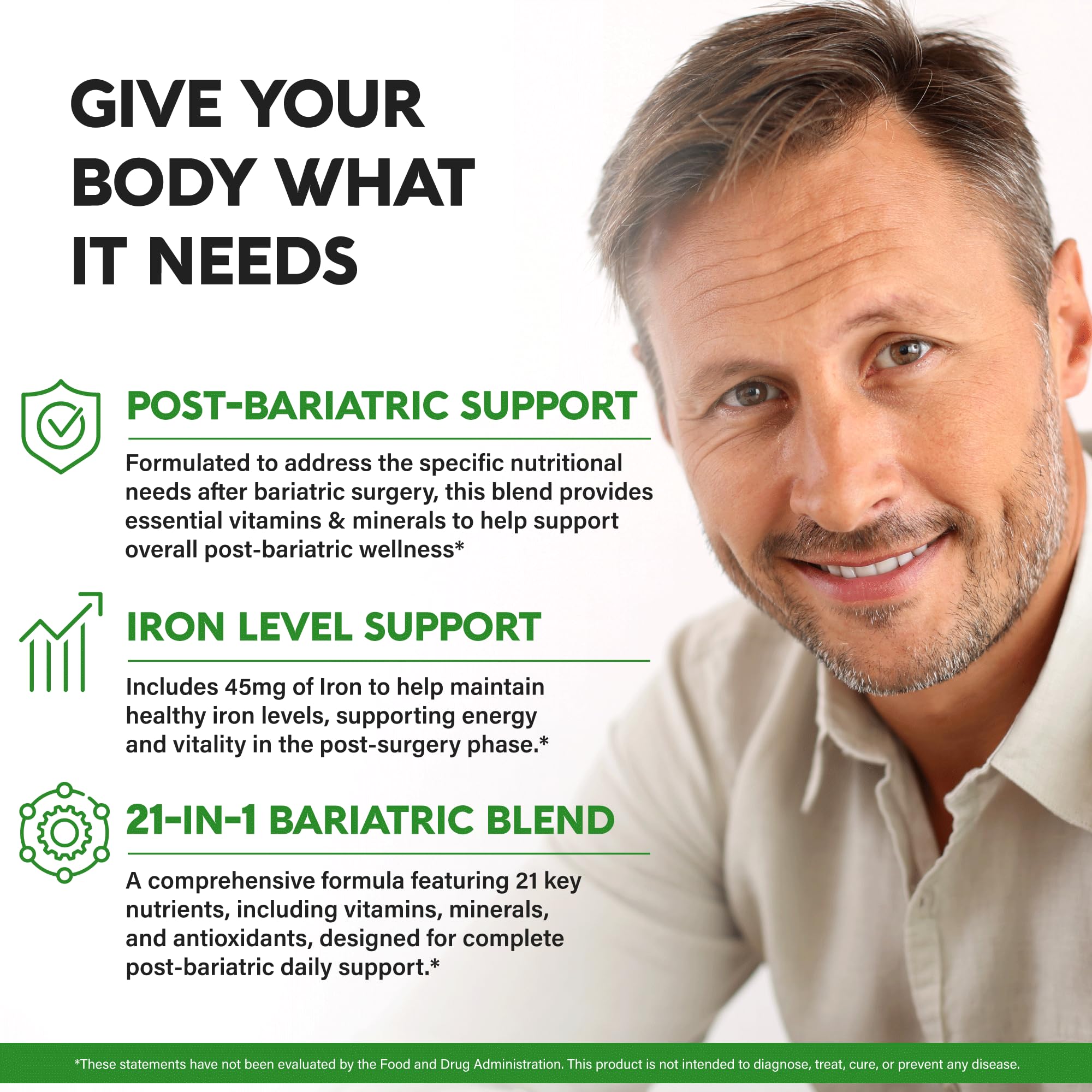 NUTRAHARMONY Bariatric Multivitamin with Iron 21 in 1 capsule close-up