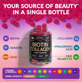 NUTRAHARMONY Biotin & Collagen Gummies with fresh berries