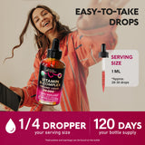 NUTRAHARMONY Full Spectrum Vitamin B Complex drops with measuring spoon