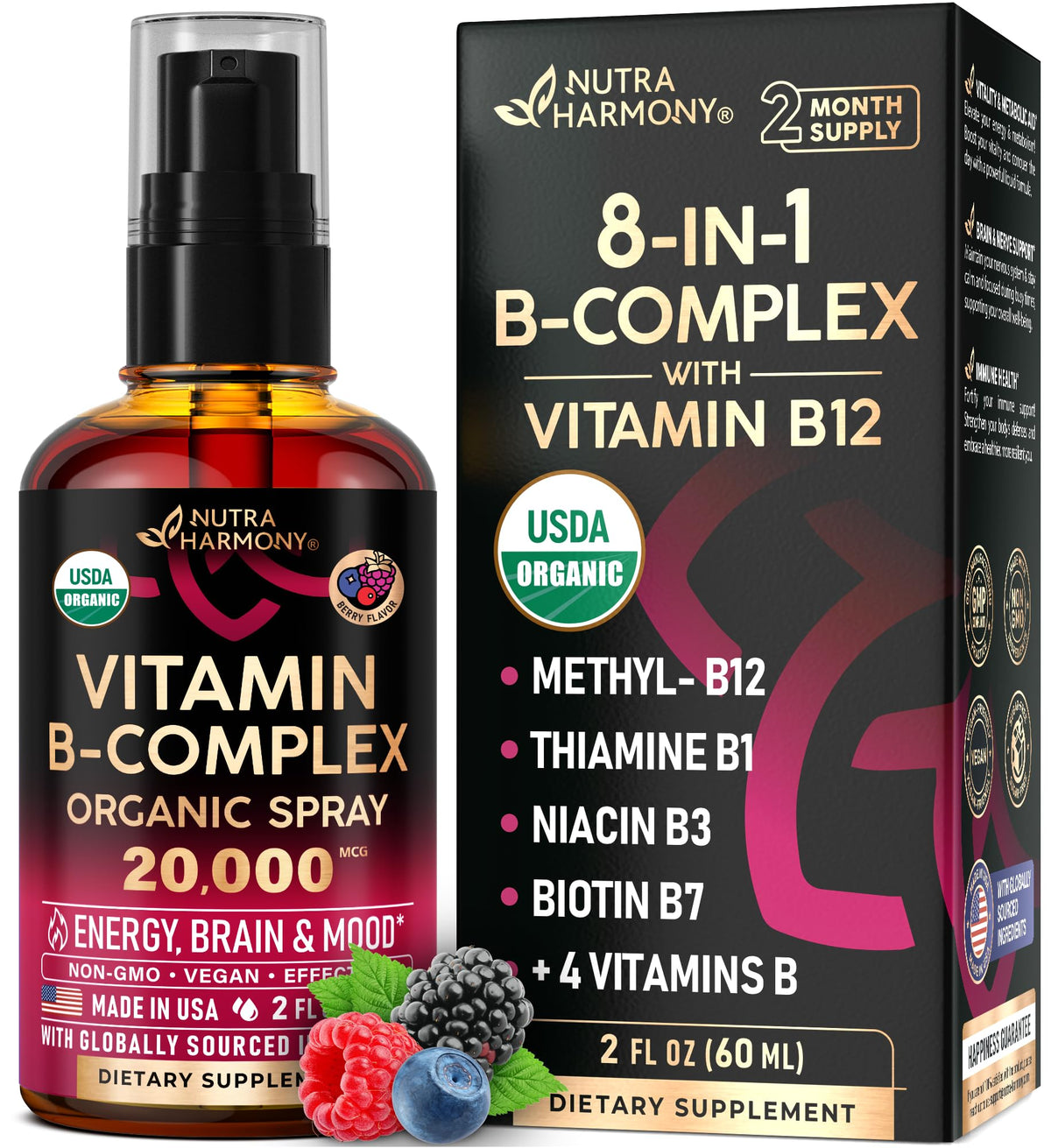 NUTRAHARMONY Full Spectrum Vitamin B Complex liquid bottle front view