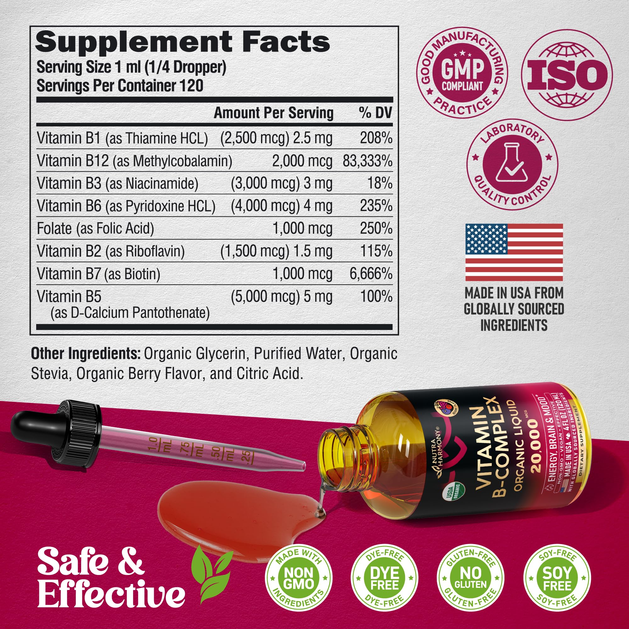 NUTRAHARMONY Full Spectrum Vitamin B Complex liquid drops lifestyle scene