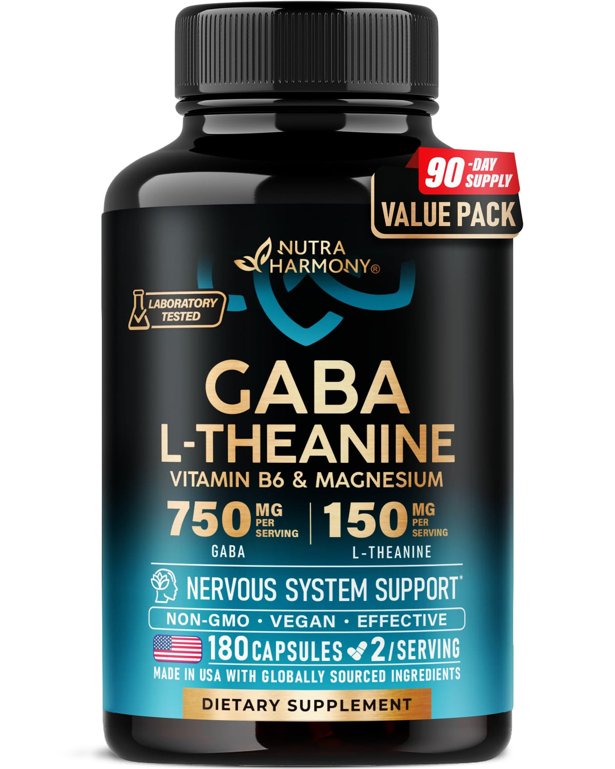 NUTRAHARMONY GABA 750MG Capsules front view